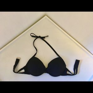 Black Mossimo Twist-front Pushup Halter Bikini Top